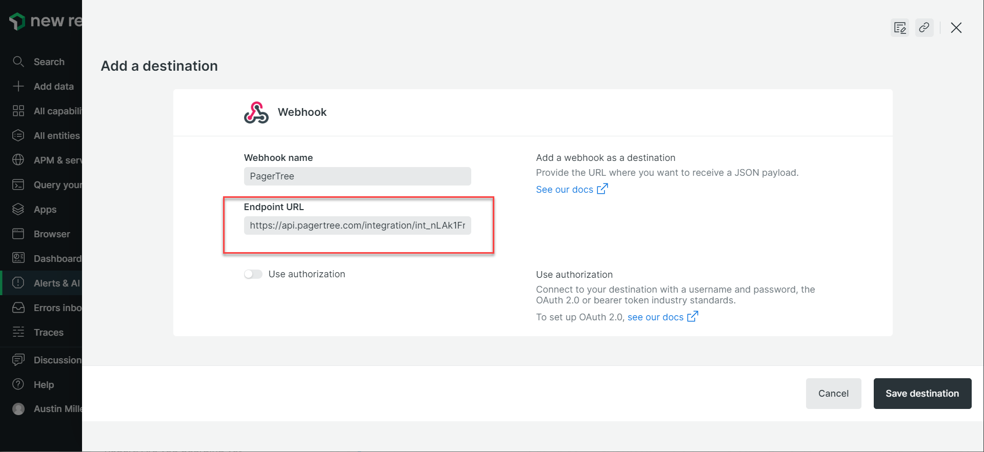 New Relic PagerTree Configuration